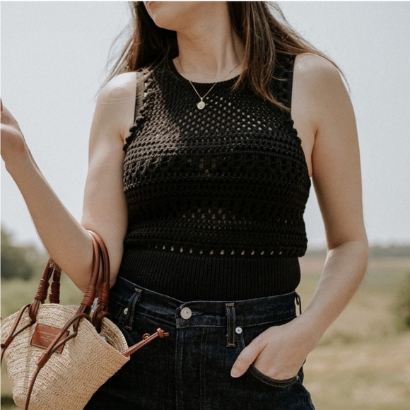 St.Roche, Marilyn Crocheted‎ Tank, Black, Size Medium, NWT! - Picture 5 of 9